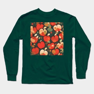 Chiyogami Red Apples Pattern Long Sleeve T-Shirt